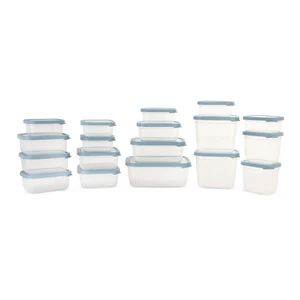 Aksa Food Containers Set, 18 Pieces, Plastic - Blue