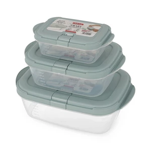AKSA Fridge Bin Set, 3 Pieces, Plastic - Green