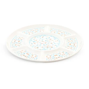 Decorations Nuts Plate, 7 parts, Round shape, Porcelain - Multi Colors