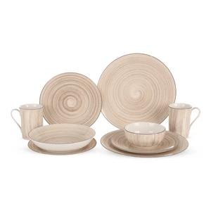 Rosa Folio Dinner Set, 30 Pieces for 6 Persons, porcelain - Beige