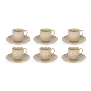  Earth Coffee Set, 12 Pieces for 6 Persons, porcelain -Nude 