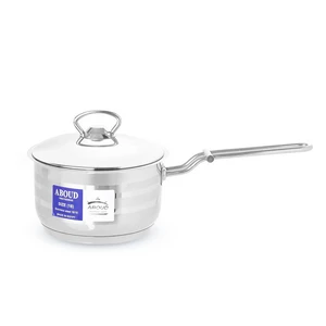 Aboud Sauce Pan with Handle, 16cm with Stainless Steel Cover - Silver