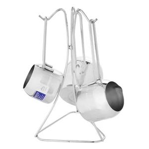 Aboud Coffee Pot Set, 3 Pieces with Stand, S\M\L, with Stand, Stainless Steel - Silver