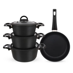 Cookin, Cookware set, 7 Pieces, Bio Granite - Black stone