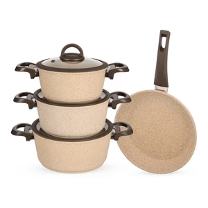 Cookin Cookware set, 7 Pieces, Bio Granite - Brown stone