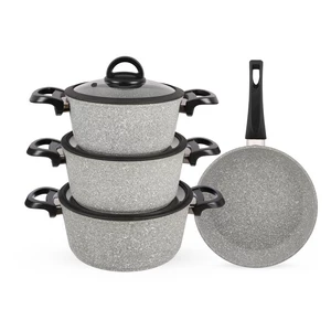 Cookin Cookware set, 7 Pieces, Bio Granite - Grey stone