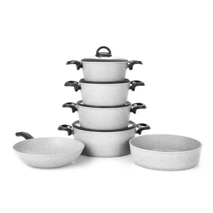 Cookin Cookware Set, 16 Pieces, Bio-Granite, Brown Stone