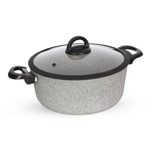 Cookin Cooking Pot, 28cm, Bio Granite with Glass-silicone Cover - Grey Stone