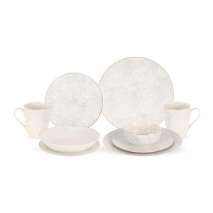 Rosa Dinner Set, 30 Pieces for 6 Persons, porcelain - Pearl White