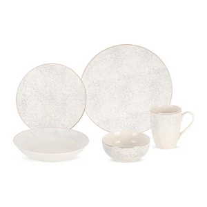 Rosa Dinner Set, 30 Pieces for 6 Persons, porcelain - Pearl White
