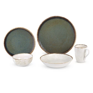 Rosa Dinner Set, Porcelain 30 Pieces for 6 Persons - Beige
