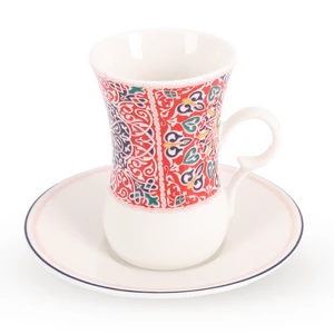 Khayameya Arabic Tea Set, 12Pieces for 6 Persons, Porcelain -  Red