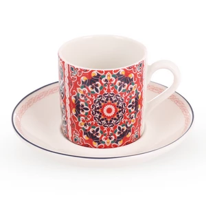 Khayameya Dora Coffee Set , 12 Pieces for 6 persons, Porcelain - Red