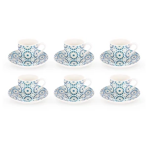 Star  Dora Coffee Set , 12 Pieces for 6 persons, Porcelain - Blue