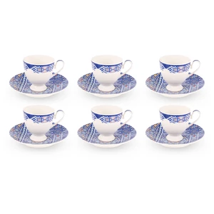 Khayameya Violet Coffee Set , 12 Pieces for 6 persons, Porcelain - Blue
