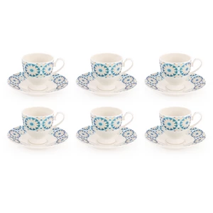 Star Violet Coffee Set , 12 Pieces for 6 persons, Porcelain - Blue