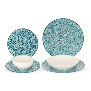 Classic Dinner Set, 30 Pieces for 6 Persons, Porcelain - Turquoise