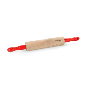 Neoflam Rolling Pin Plastic with Wooden Handle - Red
