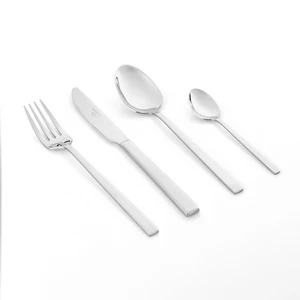 Neoflam Cutlery Set, 24 Pieces for 6 Persons, Square-Edged Style, Stainless Steel - Silver