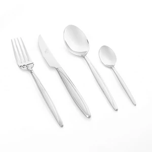 Neoflam Cutlery Set, 24 Pieces for 6 Persons, Slim Contoured Style, Stainless Steel - Silver