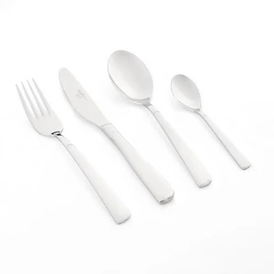 Neoflam Cutlery Set, 24 Pieces for 6 Persons, Slightly Rounded-rectangular, Stainless Steel - Silver