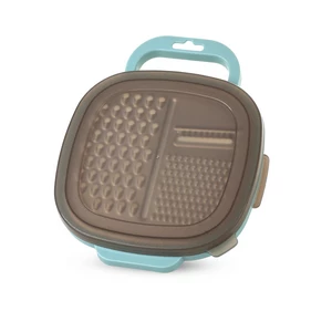 Grater Set, Stainless Steel with Plastic Bowl, Brown - Mint Green