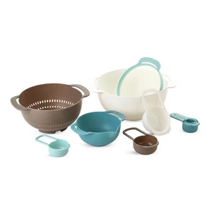 Measuring and Mixing Bowl Set, 10 Pieces, Plastic, Blue