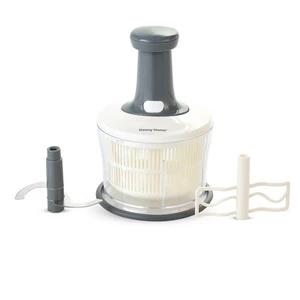 Manual Vegetable Chopper, Plastic with Stainless Steel Blades, Grey