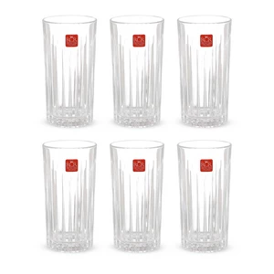 RCR Timeless Long Tumbler Set, 6 Pieces, 443 ml, Crystal - Transparent