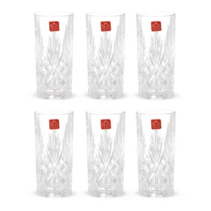 RCR Melodia Long Tumbler Set, 6 Pieces, 360ml, Crystal - Transparent
