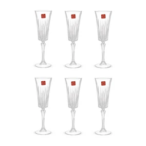 RCR Timeless Flute Set, 6 Pieces, 210ml, Crystal - Transparent