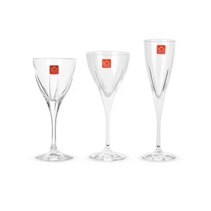 RCR Fusion Crystal Drinkware Set, 18 Pieces for 6 Persons, Made In Italy