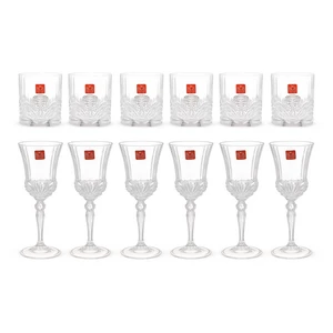 RCR Aurea Drinkware Set, 12 Pieces for 6 persons, Crystal - Transparent