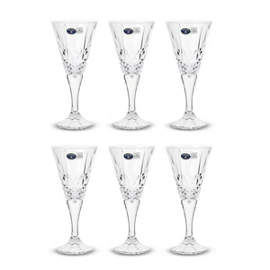 Bohemia Luxury Crystal Goblet Set, 6 Pieces, Czech