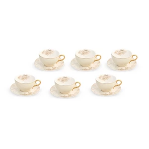 Royal Coffee Set, 12pieces for 6 Persons, Porcelain - Cream