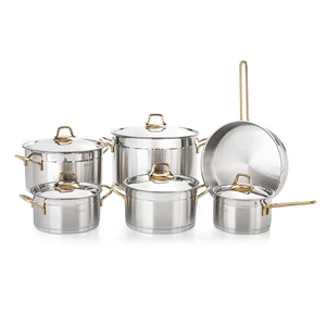Vivaldi Cookware Set, 11 Pieces, Stainless Steel, Gold