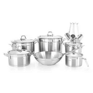 Vivaldi Cookware Set, 15 Pieces, Stainless Steel, Silver