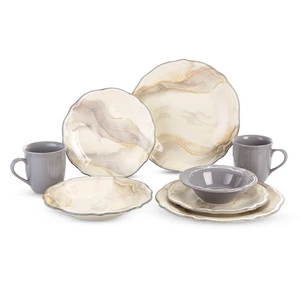 Porser Porcelain Dinner Set, 30 Pieces for 6 Persons - Mauve