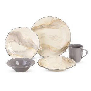 Porser Porcelain Dinner Set, 30 Pieces for 6 Persons - Mauve