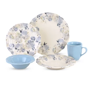 Porser Porcelain Dinner Set, 30 Pieces for 6 Persons - Blue
