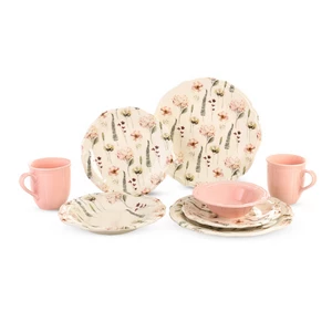 Porser Porcelain Dinner Set, 30 Pieces for 6 Persons - Pink