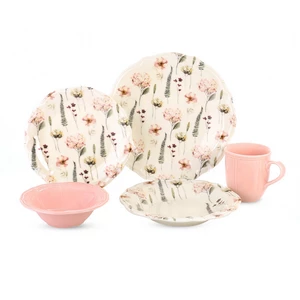 Porser Porcelain Dinner Set, 30 Pieces for 6 Persons - Pink