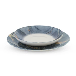 Porser Dinner Set, 24 Pieces for 5 Persons, Porcelain - Grey Marble