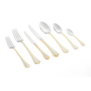 Nehir Cutlery Set, 89 pieces for 12 persons, Stainless Steel, Silver - Gold