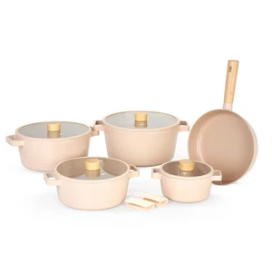 Neoflam Ceramic Cookware Set, 11 Pieces, Fika Peach Color, Made In Korea