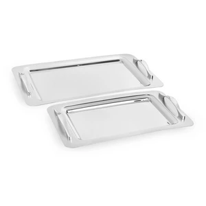 Tray Set, 2 Pieces, Stainless Steel, Rectangular, Turkey