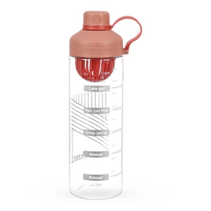 Life Water Bottle, 650 ML, Plastic with anti slip Silicone Grip - Dark Nude
