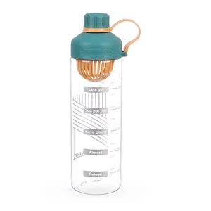 Life Water Bottle, 650 ML, Plastic with anti slip Silicone Grip - Green