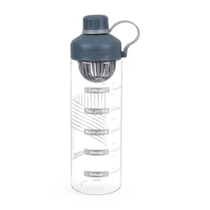 Life Water Bottle, 650 ML, Plastic with anti slip Silicone Grip - Gray