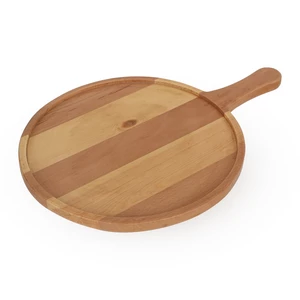 serving Board, Round with Handle, Peech with Mosky wood - woody